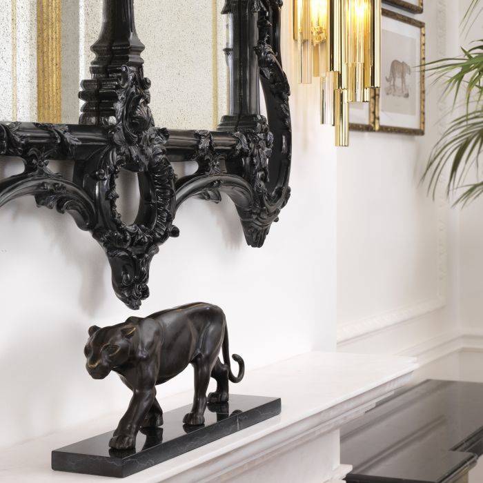 Panther on marble base