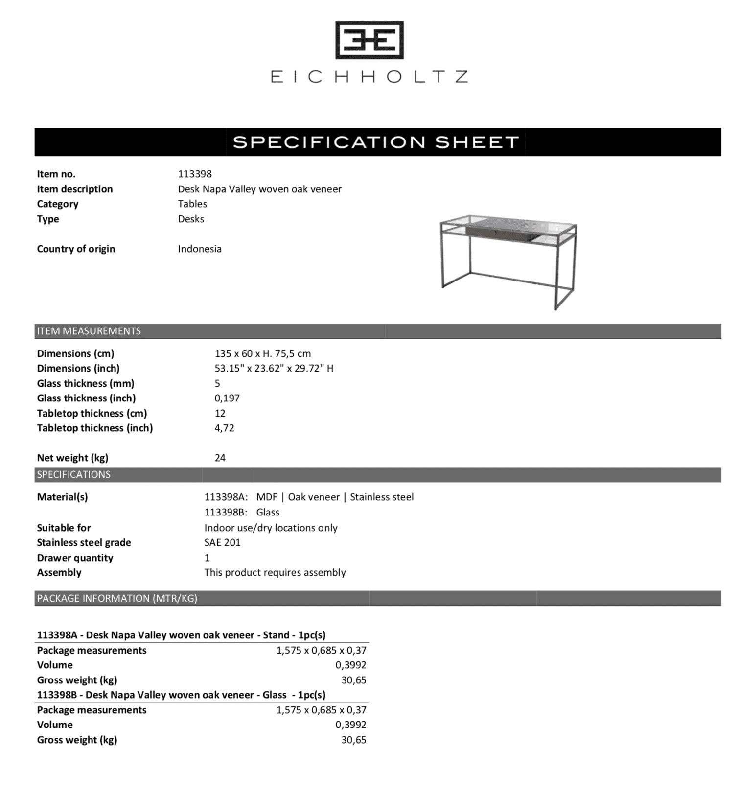 Skrivbord Napa Valley