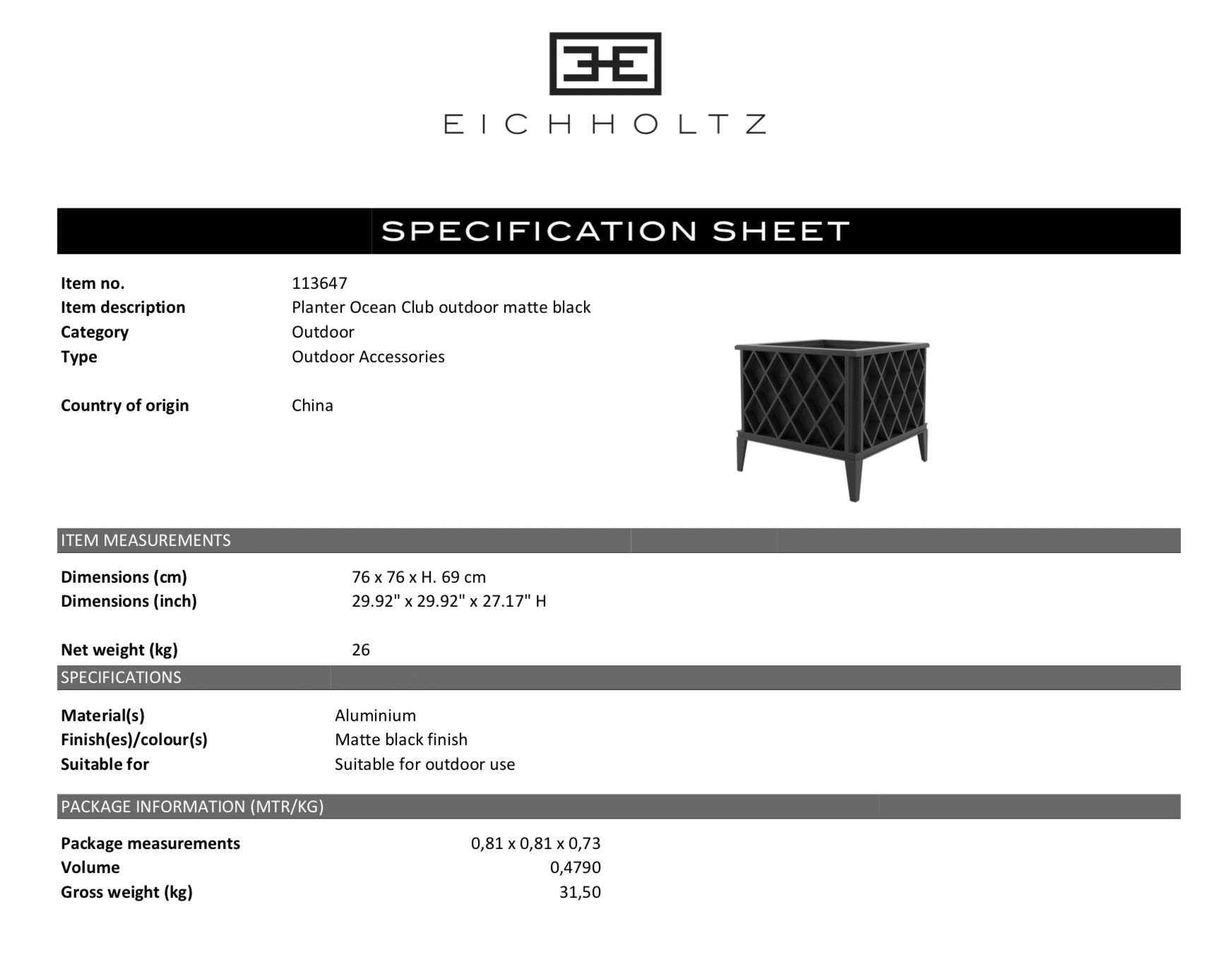 Planteringslåda Ocean Club