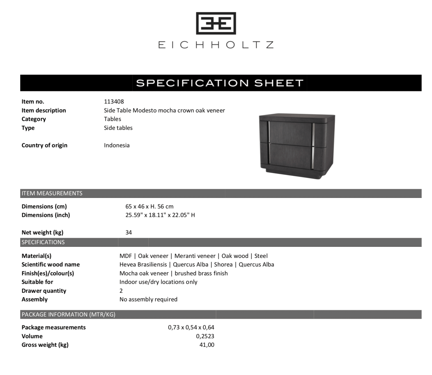 Nattduksbord Modesto