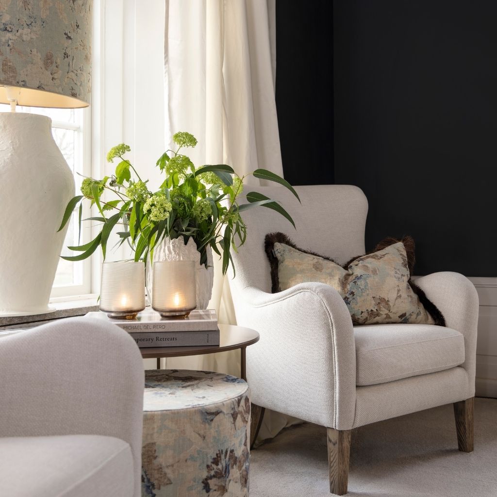 Kuddfodral Rosewood Flower Fransar – Blue