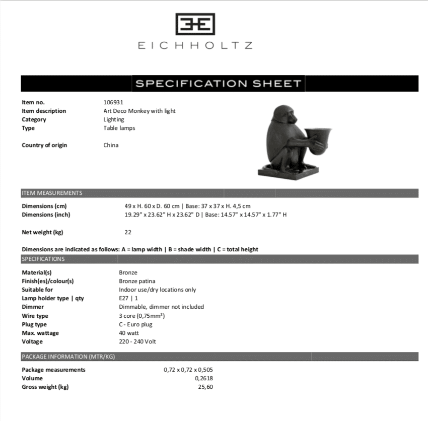 Bordslampa Apa Art Deco