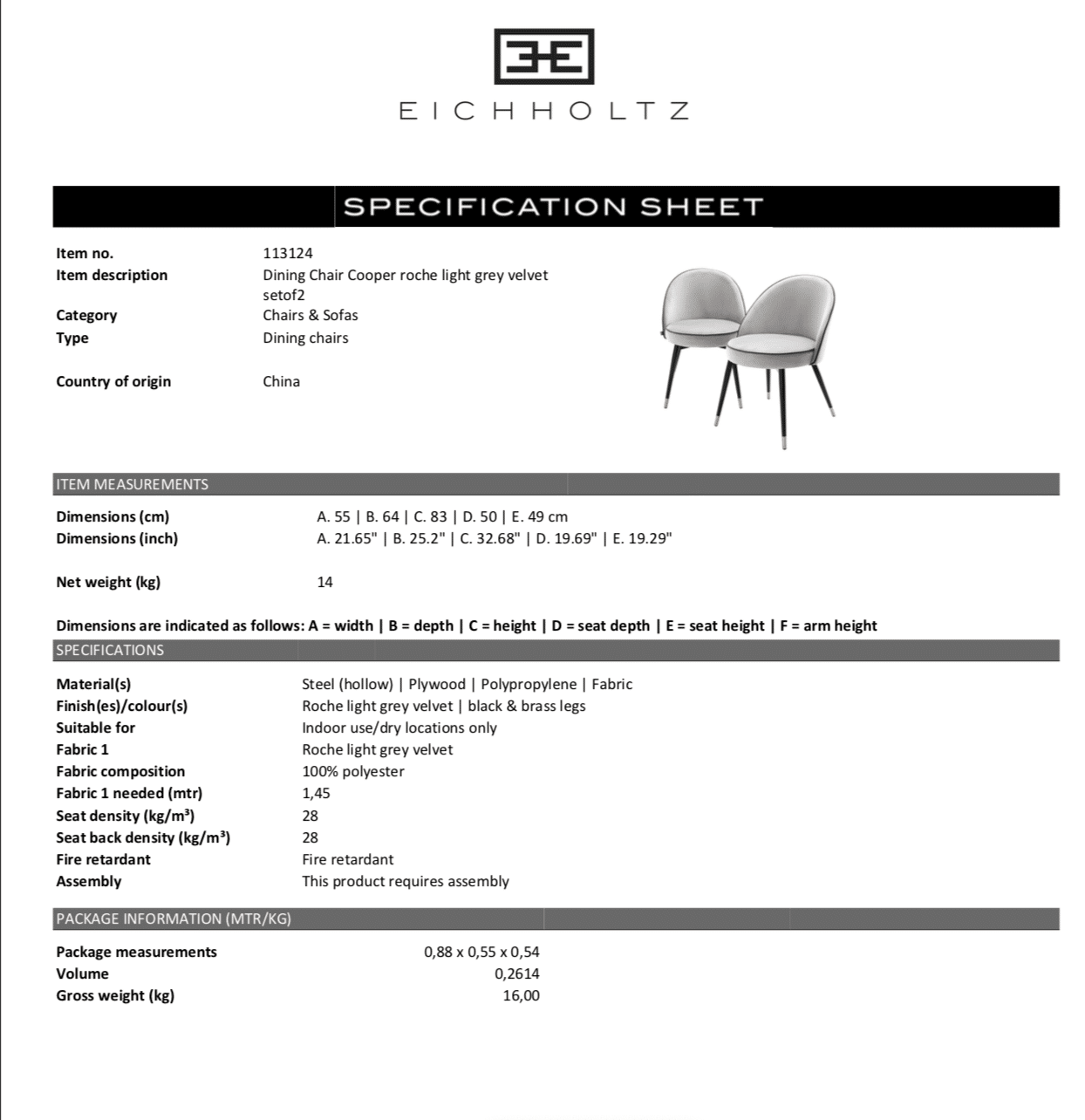 Matstol Cooper set med 2