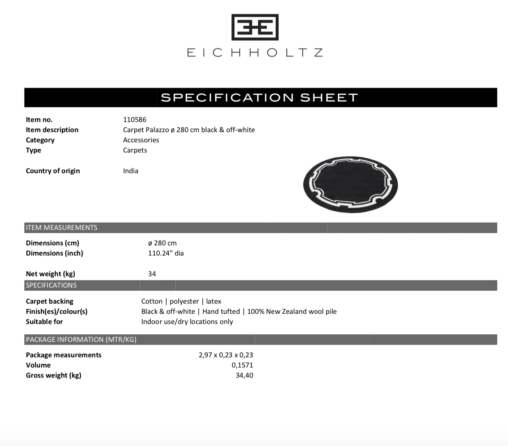 Matta Palazzo ø 280 cm