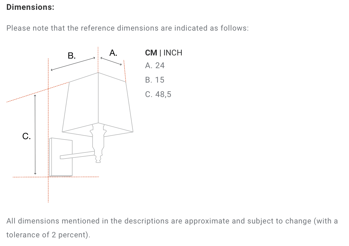 Vägglampa Monticello